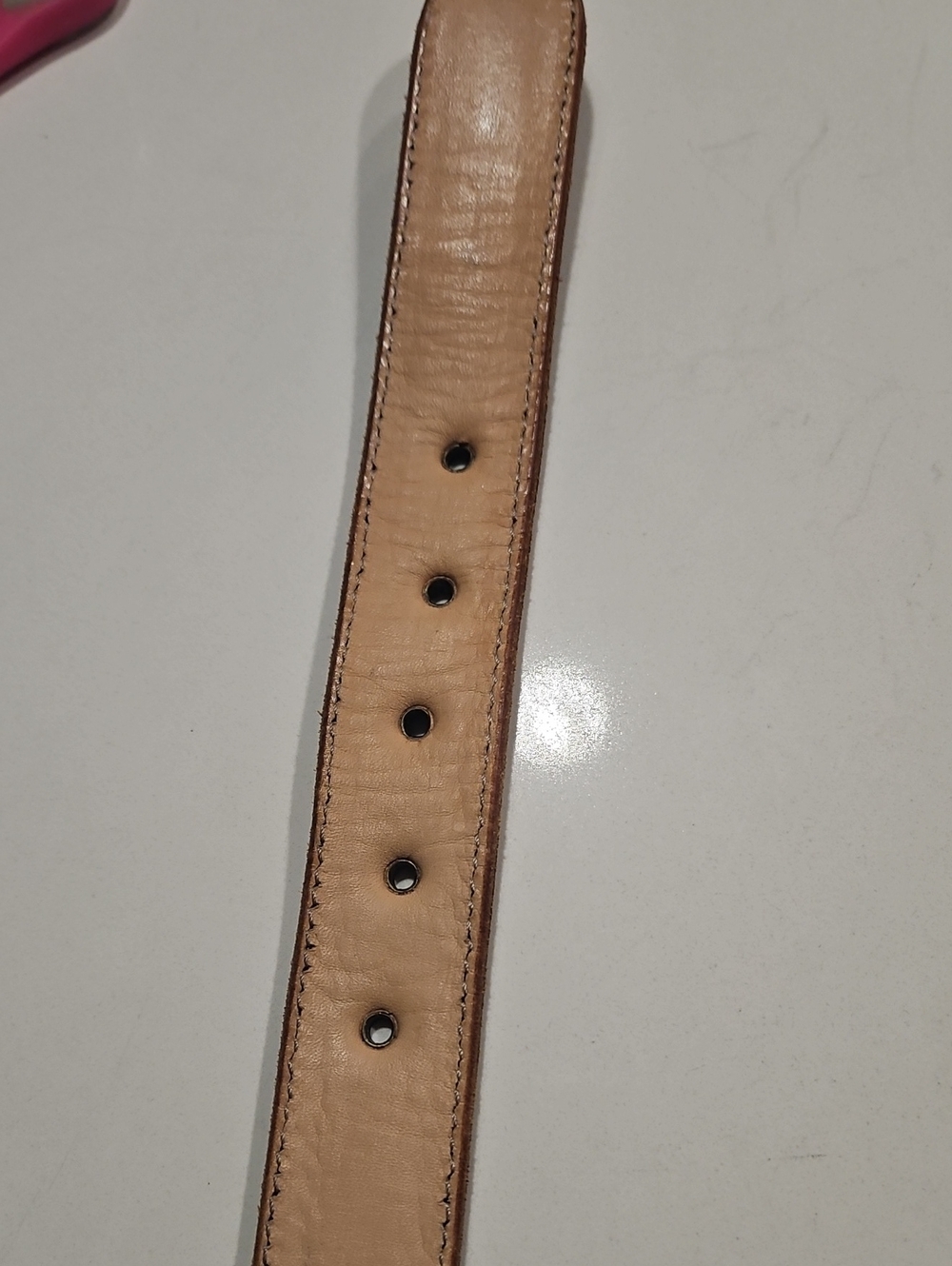 Hand-Tooled Floral Leather Belt in Tan 34" - Picture 4 of 6